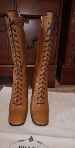 Prada SALE Women's Boots Granny Cognac Size 39 9